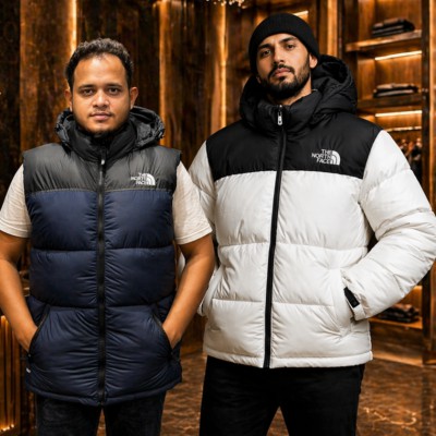 North face Full Sleeve white +Half Sleeve  nevy Free(Cod-4000)