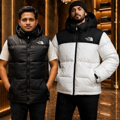 North face Full Sleeve white +Half Sleeve black Free(Cod-6000)